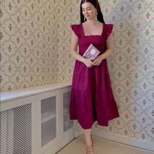 Hill House Home Ellie Nap Dress Burgundy Poplin Size Small NWT